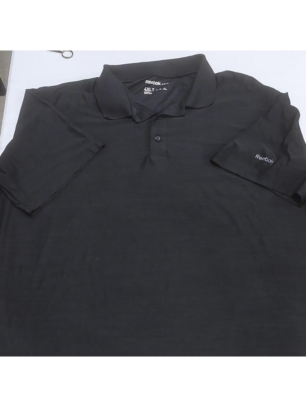Reebok Golf Men's Black Stretch Golf Polo Short Sleeve Big & Tall 4XLT‎  0134